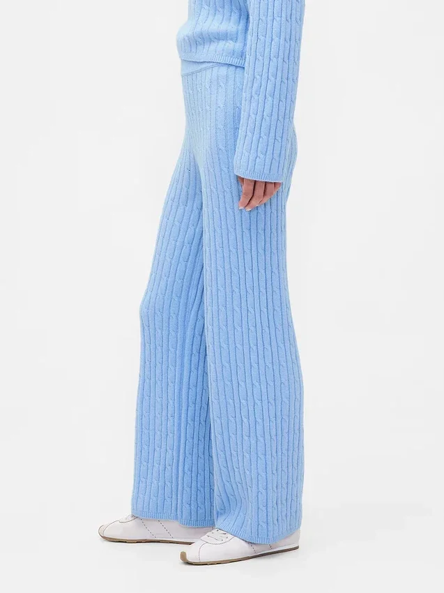 CashSoft Kablo Örgü Kazak Pantolon