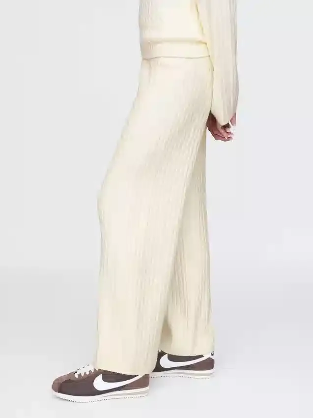 CashSoft Kablo Örgü Kazak Pantolon