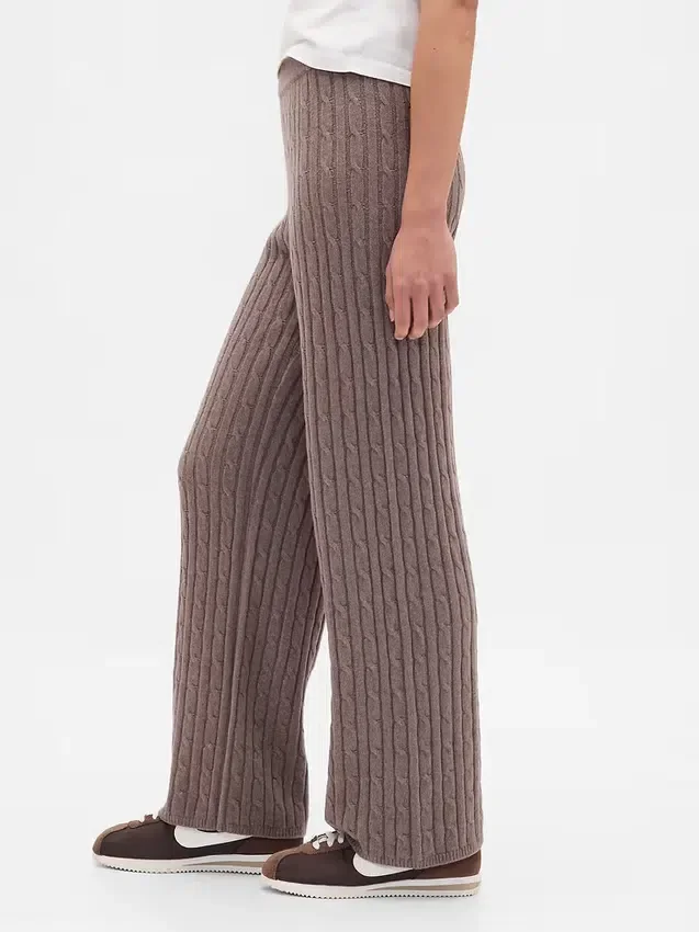 CashSoft Kablo Örgü Kazak Pantolon