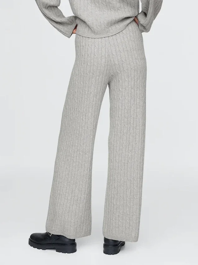 CashSoft Kablo Örgü Kazak Pantolon