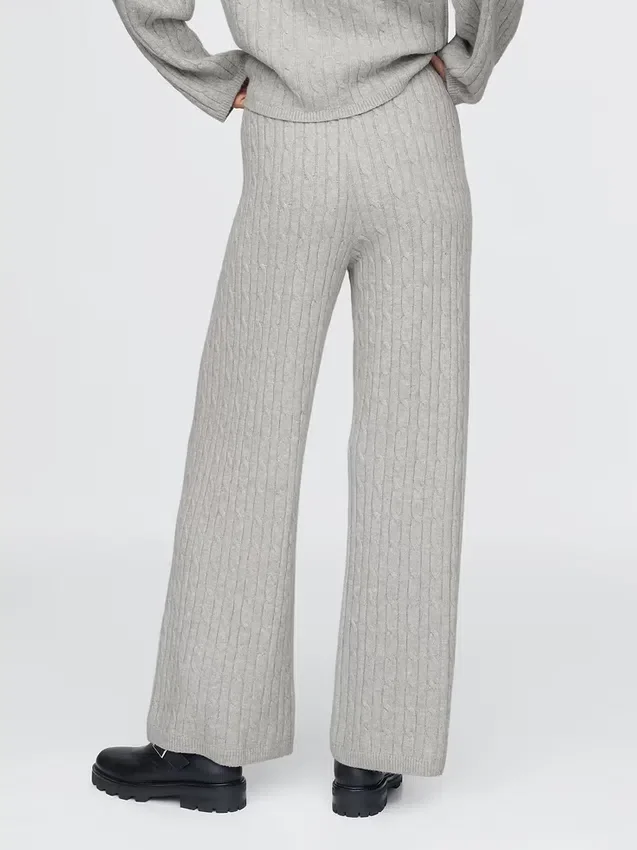CashSoft Kablo Örgü Kazak Pantolon