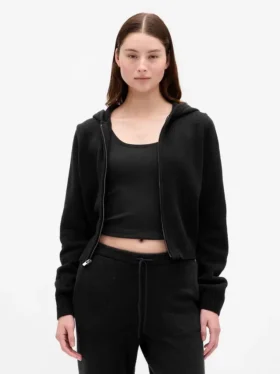CashSoft Kazak Fermuarlı Kapüşonlu Sweatshirt