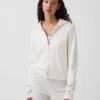 CashSoft Kazak Kısa Fermuarlı Kapüşonlu Sweatshirt