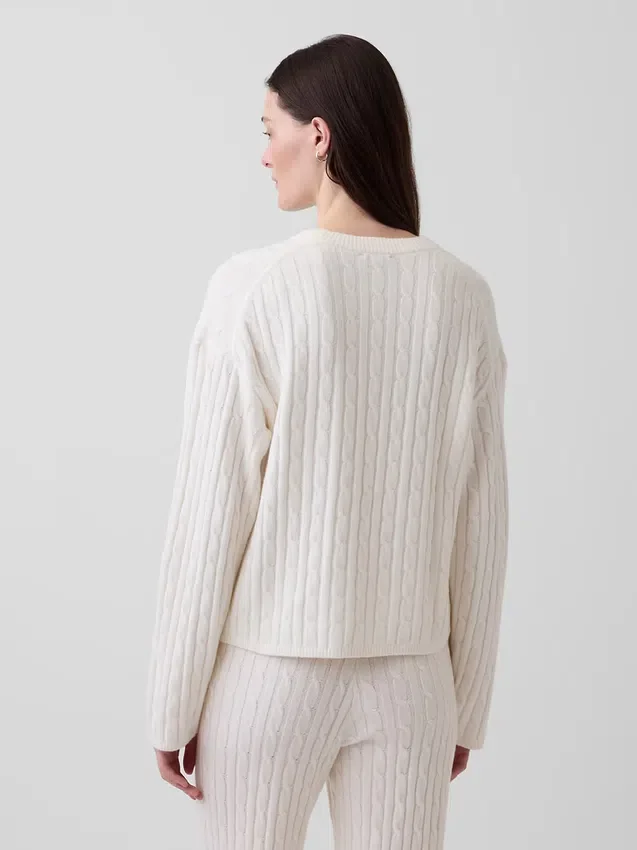 CashSoft Oversized Kablo Örgü Kazak