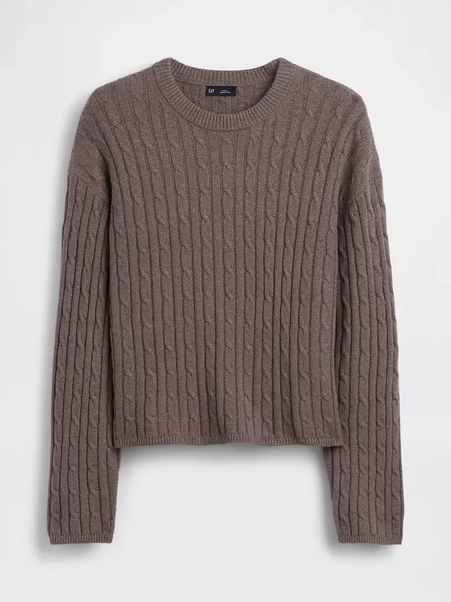CashSoft Oversized Kablo Örgü Kazak