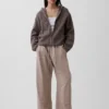 CashSoft Oversized Shaker Örgülü Fermuarlı Kapüşonlu Sweatshirt