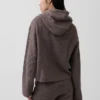 CashSoft Oversized Shaker Örgülü Fermuarlı Kapüşonlu Sweatshirt