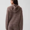 CashSoft Oversized Shaker Örgülü Fermuarlı Kapüşonlu Sweatshirt
