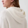CashSoft Oversized Shaker Örgülü Fermuarlı Kapüşonlu Sweatshirt