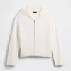CashSoft Oversized Shaker Örgülü Fermuarlı Kapüşonlu Sweatshirt