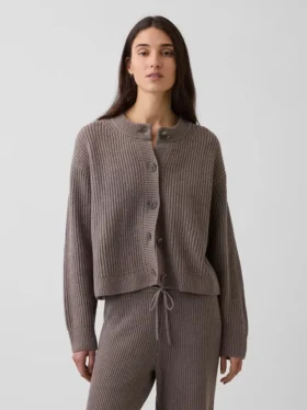 CashSoft Oversized Shaker-Stitch Hırka
