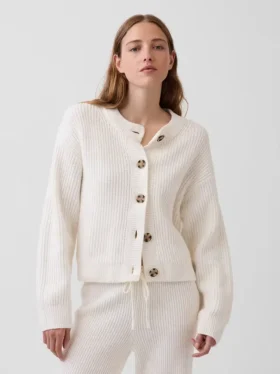 CashSoft Oversized Shaker-Stitch Hırka