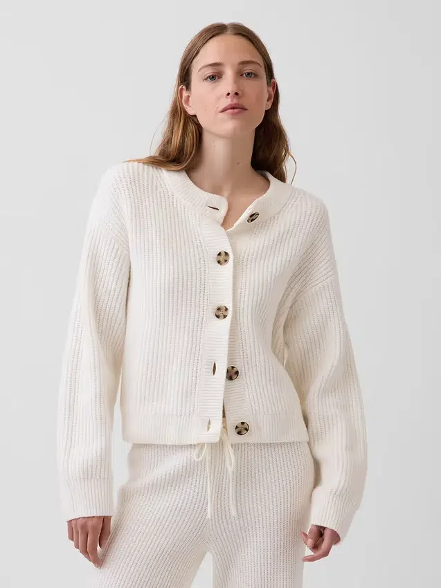 CashSoft Oversized Shaker-Stitch Hırka