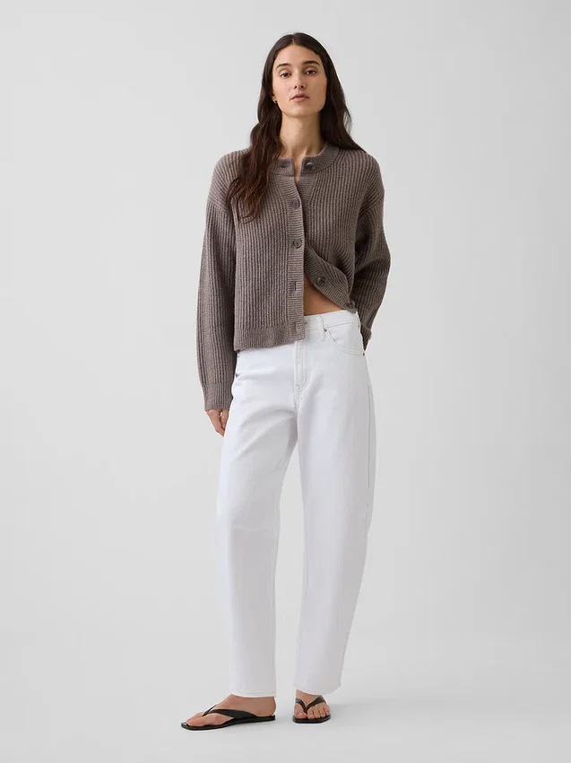 CashSoft Oversized Shaker-Stitch Hırka