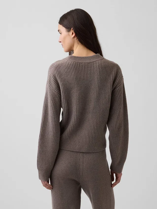 CashSoft Oversized Shaker-Stitch Hırka
