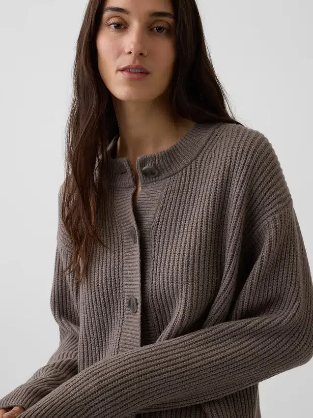 CashSoft Oversized Shaker-Stitch Hırka