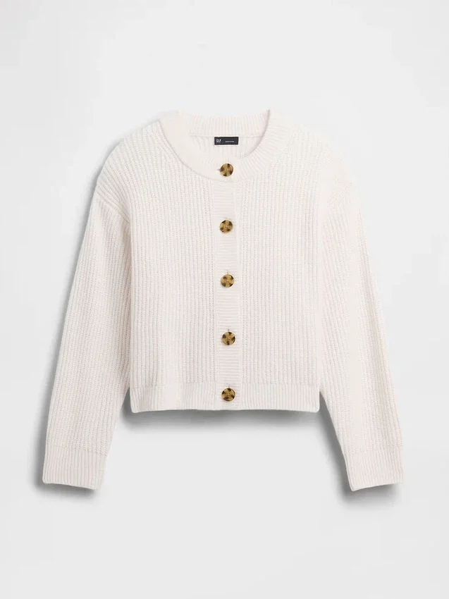 CashSoft Oversized Shaker-Stitch Hırka