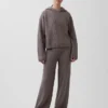 CashSoft Oversized Shaker-Stitch Kapüşonlu Kazak