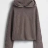 CashSoft Oversized Shaker-Stitch Kapüşonlu Kazak