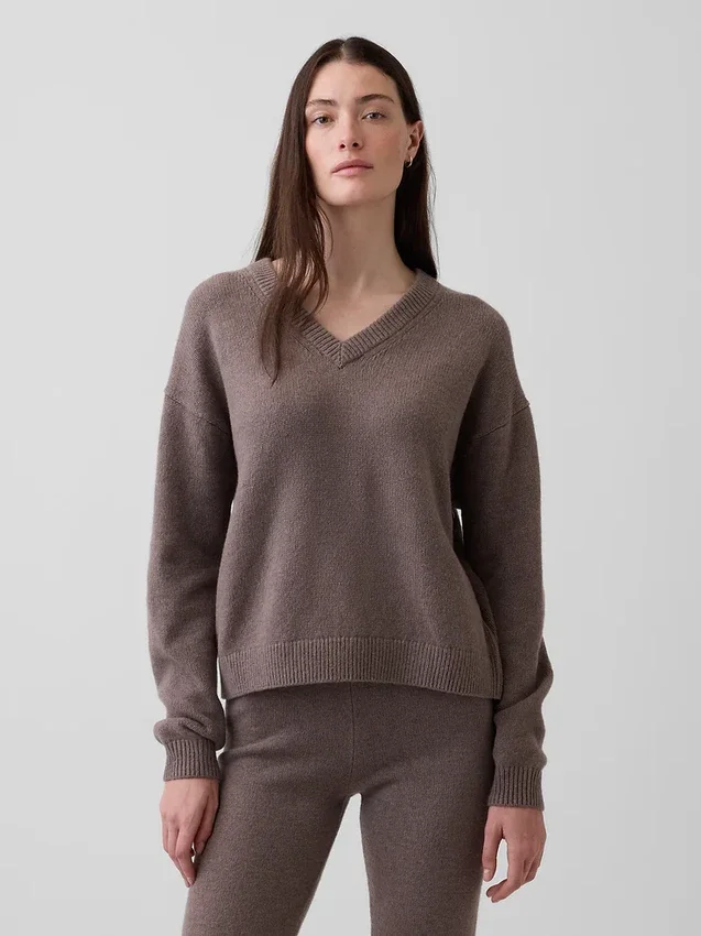 CashSoft Oversized V Yaka Kazak