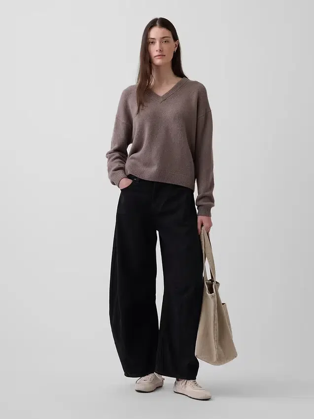 CashSoft Oversized V Yaka Kazak