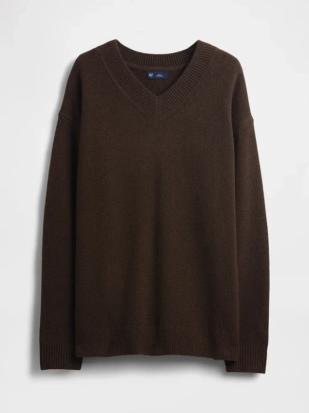 CashSoft Oversized V Yaka Kazak