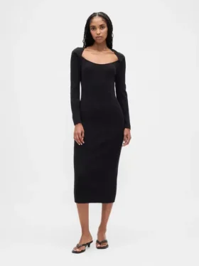 CashSoft Ribana Midi Kazak Elbise