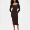 CashSoft Ribana Midi Kazak Elbise