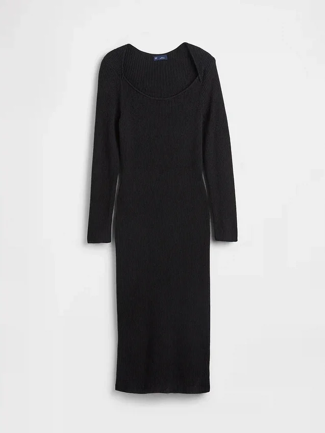 CashSoft Ribana Midi Kazak Elbise