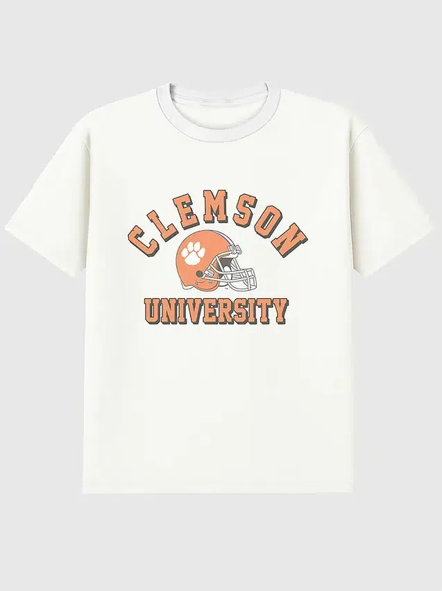 Clemson Üniversitesi Futbol Vintage Grafikli Tişört