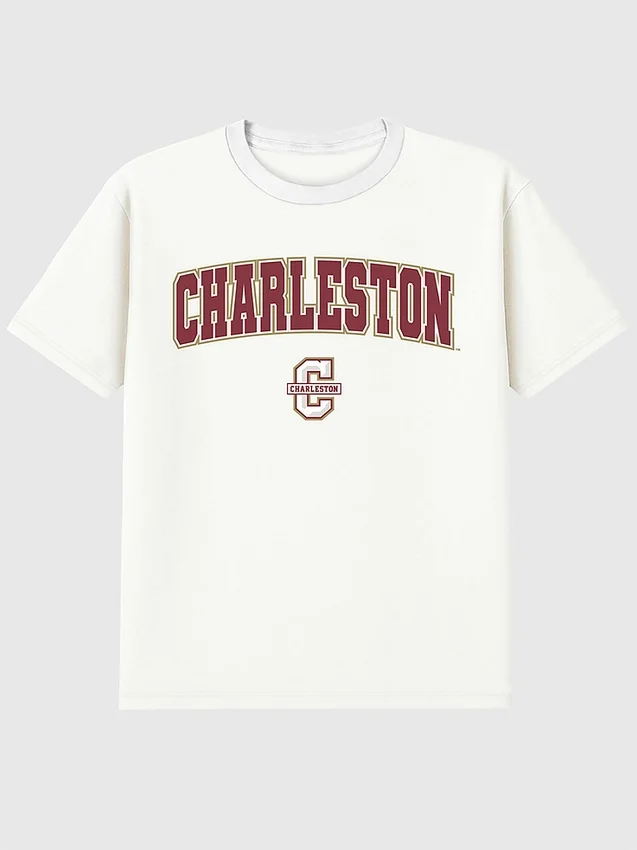 College of Charleston Arch Logo İkincil Grafikli Tişört