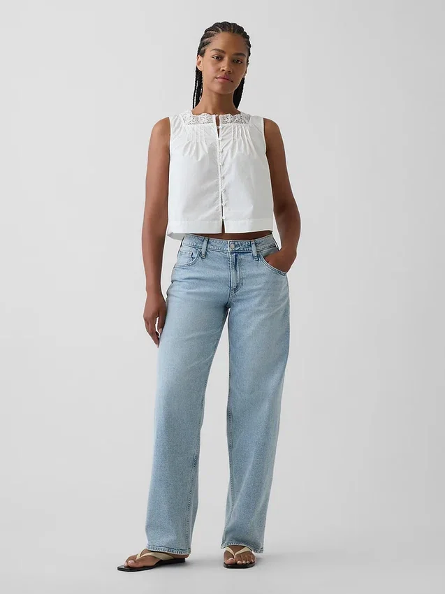 Curvy Düşük Bel '90'lar Stili Bol Kesim Jean'ler