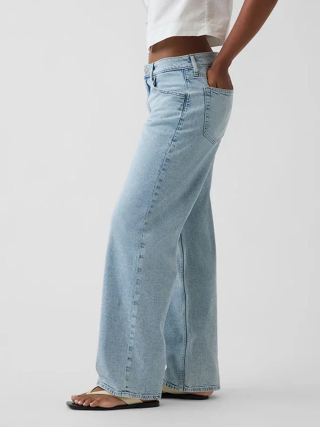Curvy Düşük Bel '90'lar Stili Bol Kesim Jean'ler