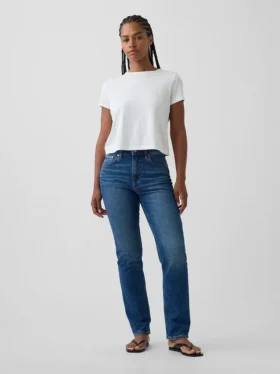 Curvy Yüksek Bel '90'lar Stilinde Dar Düz Kesim Jean