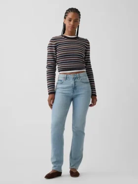 Curvy Yüksek Bel '90'lar Stilinde Dar Düz Kesim Jean