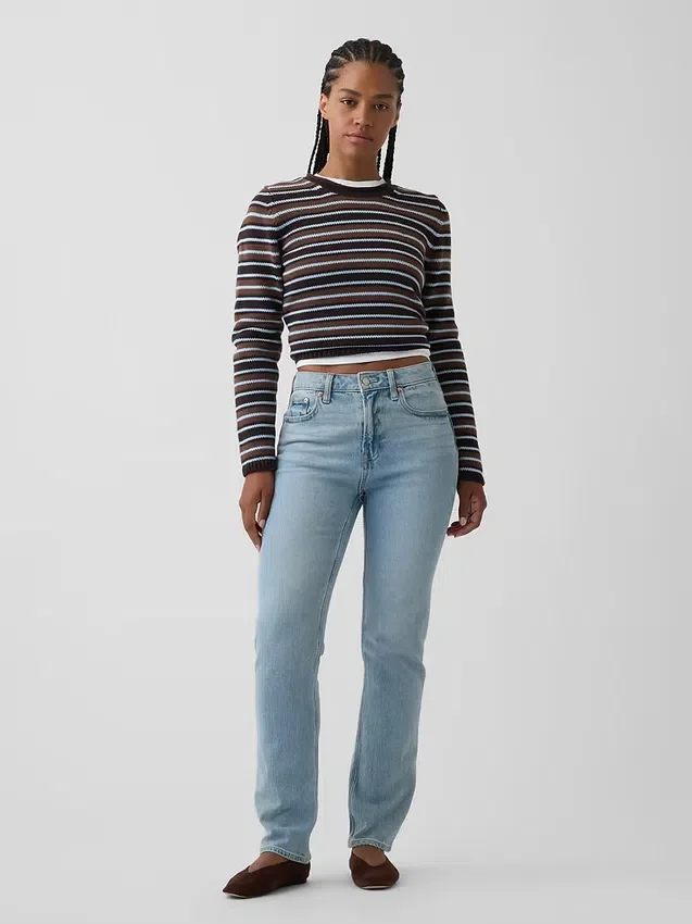 Curvy Yüksek Bel '90'lar Stilinde Dar Düz Kesim Jean
