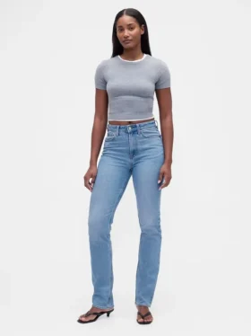 Curvy Yüksek Bel '90'lar Stilinde Dar Düz Kesim Jean