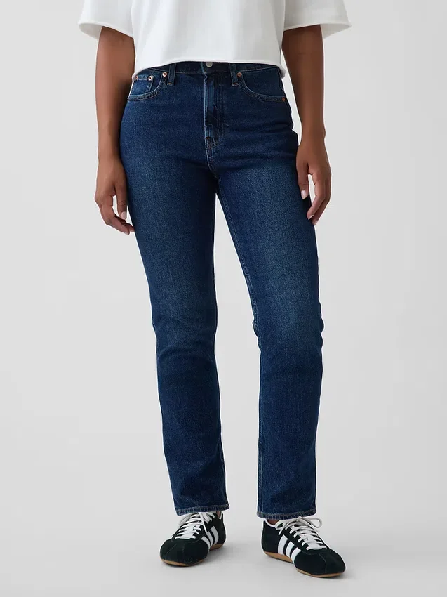 Curvy Yüksek Bel '90'lar Stilinde Dar Düz Kesim Jean