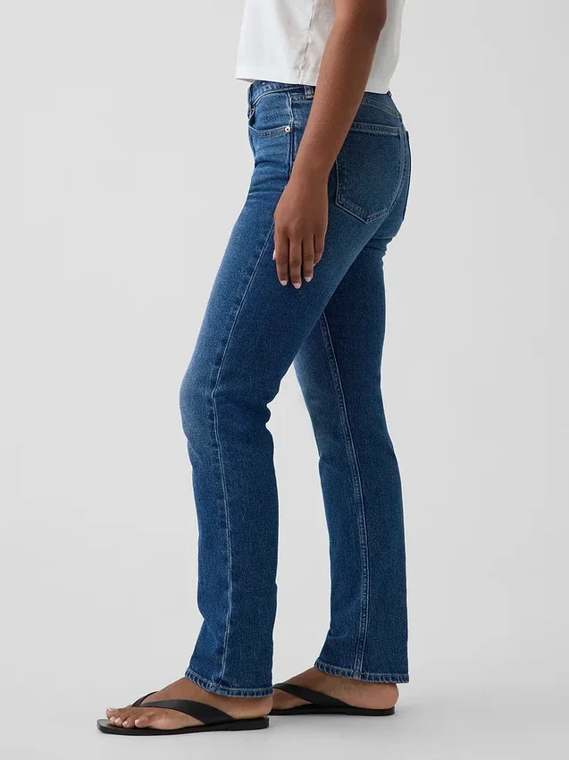 Curvy Yüksek Bel '90'lar Stilinde Dar Düz Kesim Jean