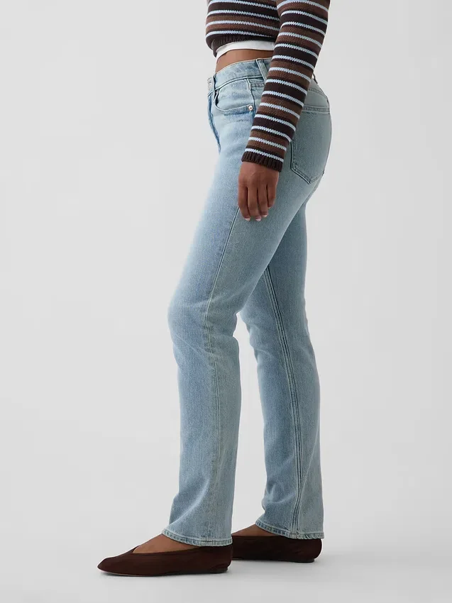Curvy Yüksek Bel '90'lar Stilinde Dar Düz Kesim Jean