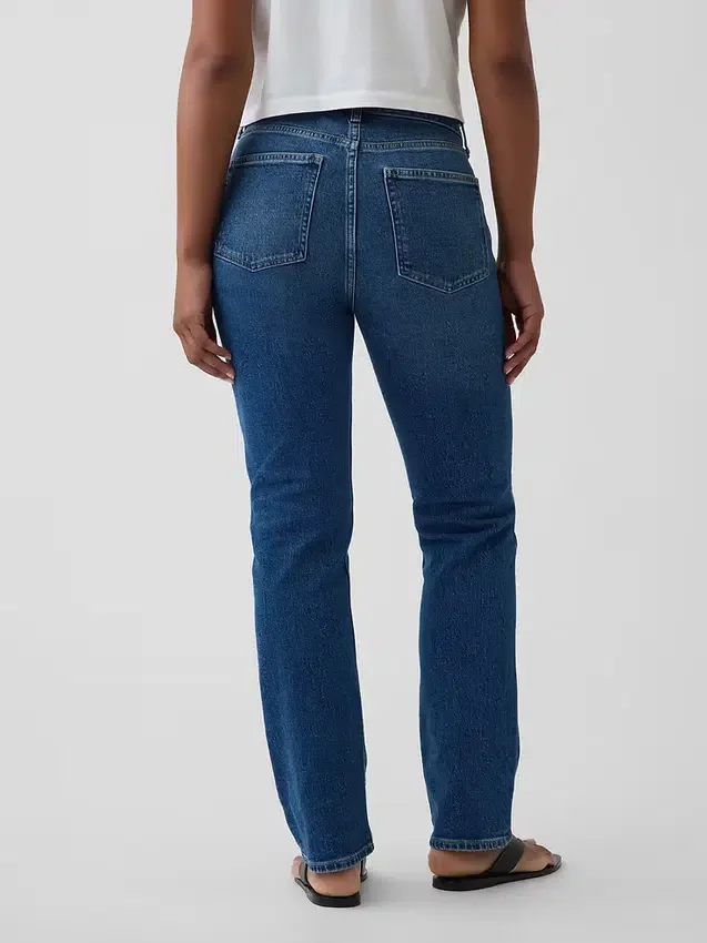 Curvy Yüksek Bel '90'lar Stilinde Dar Düz Kesim Jean