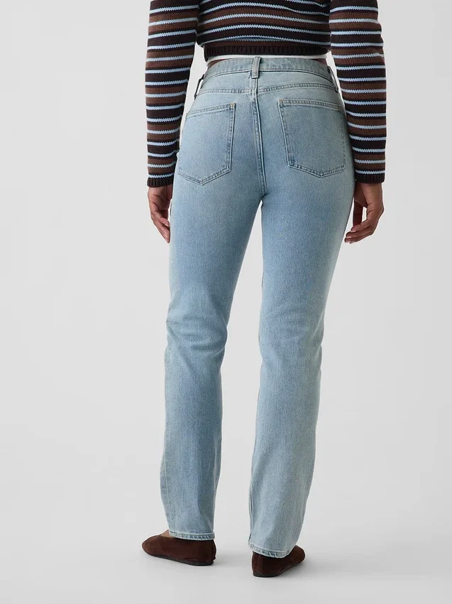 Curvy Yüksek Bel '90'lar Stilinde Dar Düz Kesim Jean