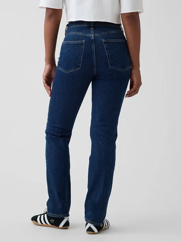 Curvy Yüksek Bel '90'lar Stilinde Dar Düz Kesim Jean