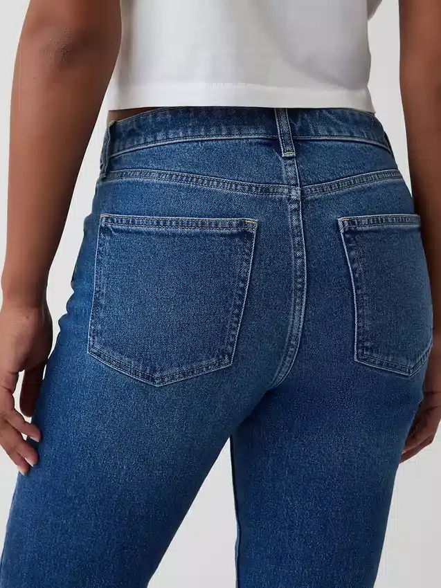 Curvy Yüksek Bel '90'lar Stilinde Dar Düz Kesim Jean