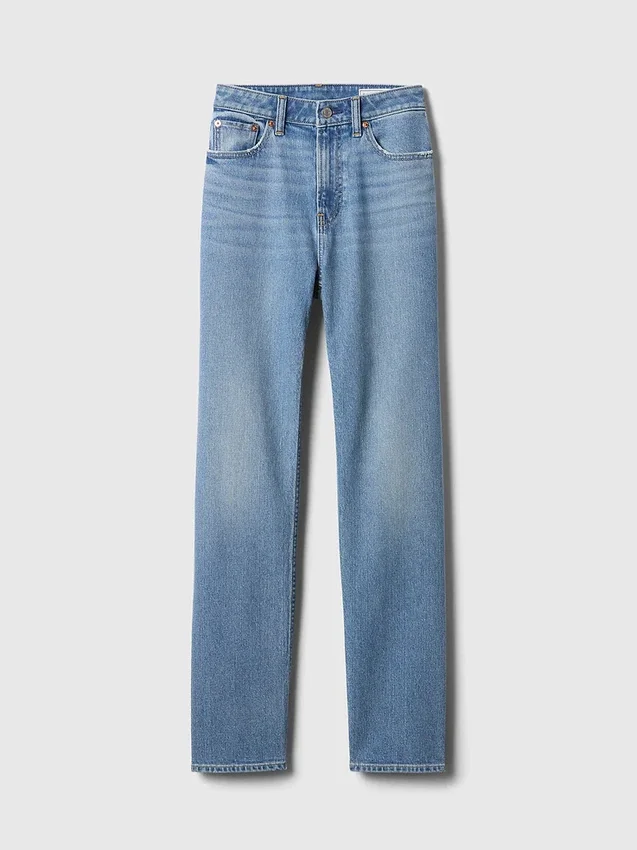 Curvy Yüksek Bel '90'lar Stilinde Dar Düz Kesim Jean