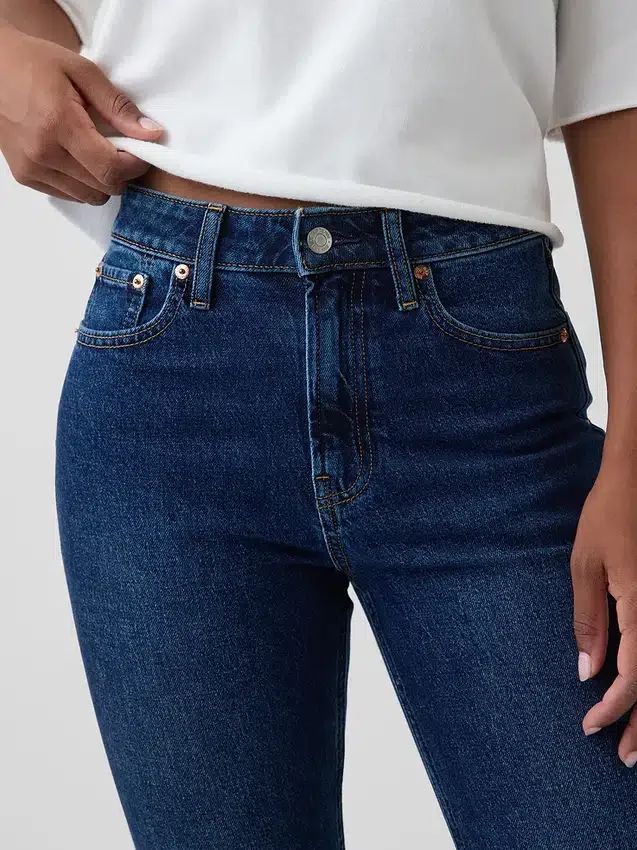 Curvy Yüksek Bel '90'lar Stilinde Dar Düz Kesim Jean