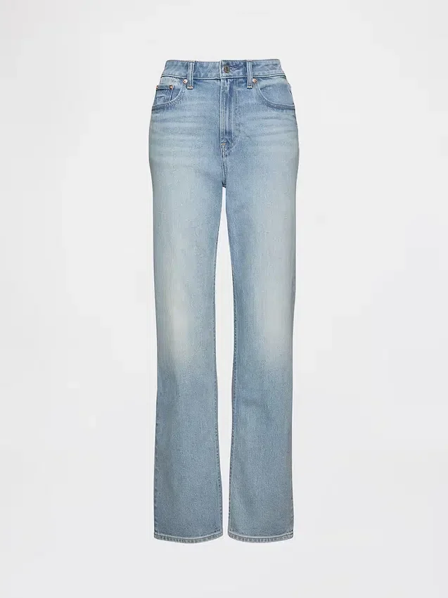 Curvy Yüksek Bel '90'lar Stilinde Dar Düz Kesim Jean