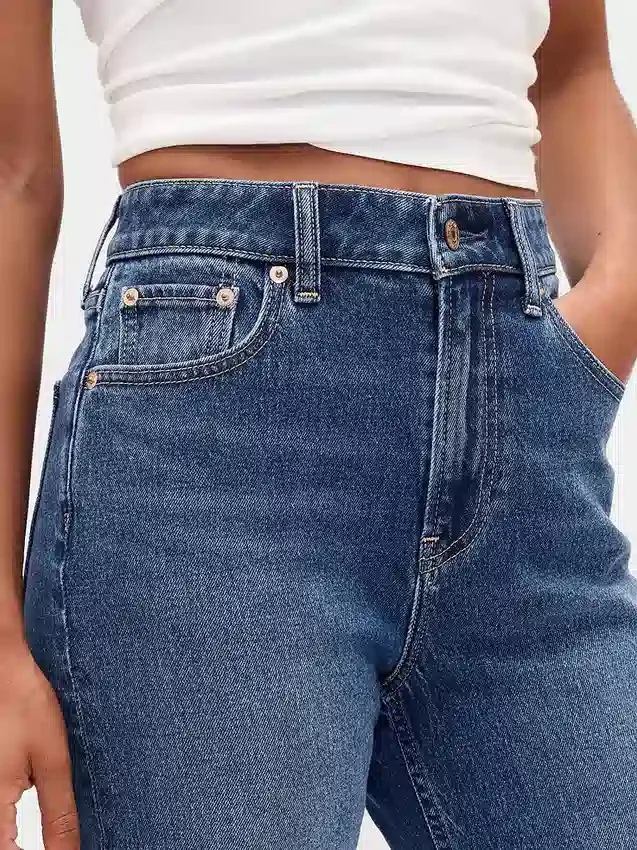 Curvy Yüksek Bel '90'lar Stilinde Dar Düz Kesim Jean