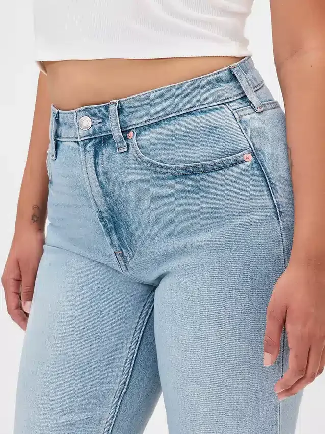 Curvy Yüksek Bel '90'lar Stilinde Dar Düz Kesim Jean