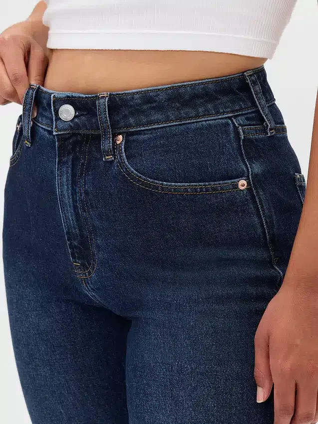 Curvy Yüksek Bel '90'lar Stilinde Dar Düz Kesim Jean